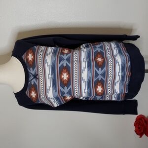 NEW Eddie Bauer Southwest Aztec Mountain Desert Top  Athletic Athleisure Fall